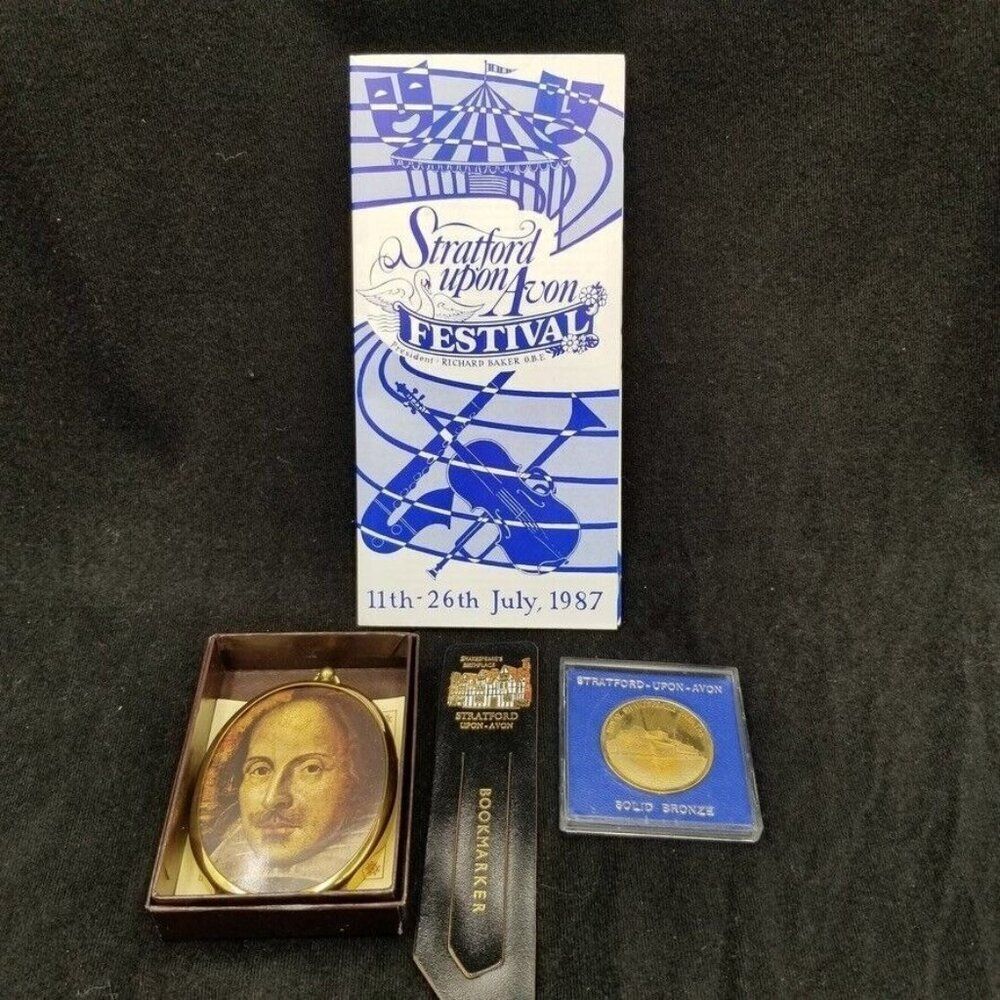 Vintage Shakespeare Solid Bronze Coin Bookmark Festival Program Nigel Pain Lot 4